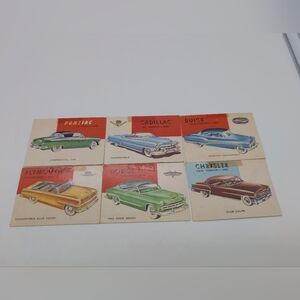 1954 Topps World On Wheels Card Set Buick Cadillac Dodge Plymouth Pontiac 6